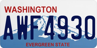 WA license plate AWF4930