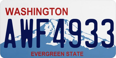 WA license plate AWF4933