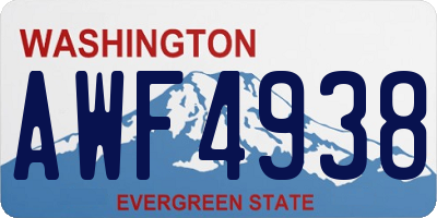 WA license plate AWF4938