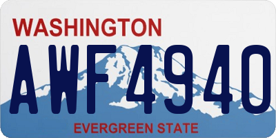 WA license plate AWF4940