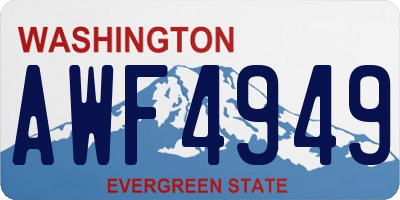 WA license plate AWF4949