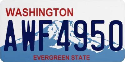 WA license plate AWF4950