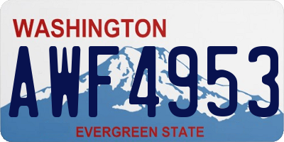 WA license plate AWF4953