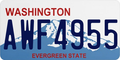 WA license plate AWF4955