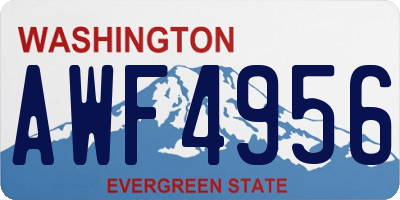 WA license plate AWF4956