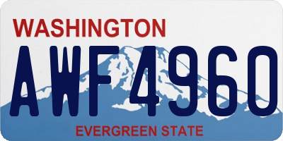 WA license plate AWF4960