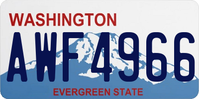 WA license plate AWF4966