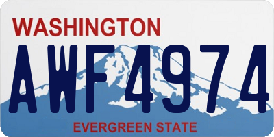 WA license plate AWF4974