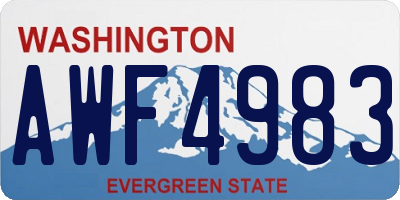 WA license plate AWF4983