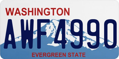 WA license plate AWF4990