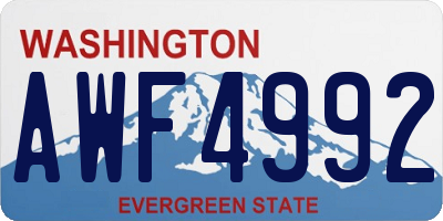 WA license plate AWF4992