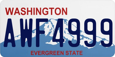 WA license plate AWF4999