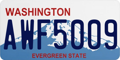 WA license plate AWF5009