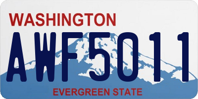 WA license plate AWF5011