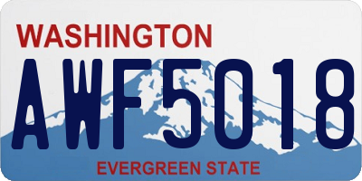 WA license plate AWF5018