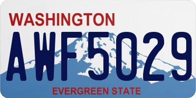 WA license plate AWF5029