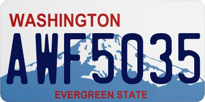 WA license plate AWF5035