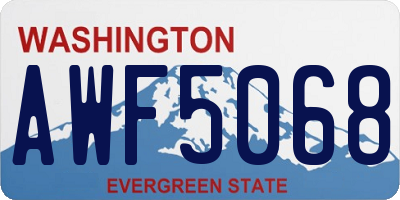 WA license plate AWF5068
