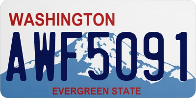 WA license plate AWF5091