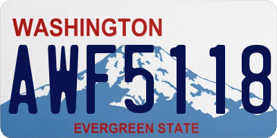 WA license plate AWF5118