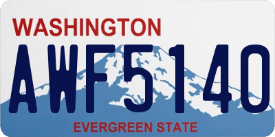 WA license plate AWF5140