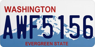 WA license plate AWF5156