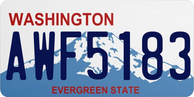 WA license plate AWF5183