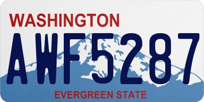 WA license plate AWF5287