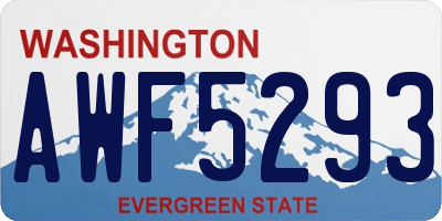 WA license plate AWF5293