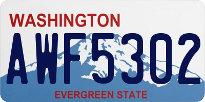 WA license plate AWF5302