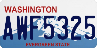 WA license plate AWF5325