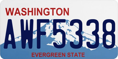 WA license plate AWF5338