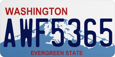 WA license plate AWF5365