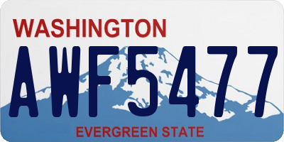 WA license plate AWF5477