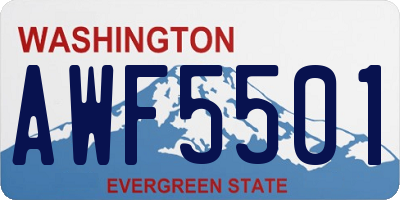 WA license plate AWF5501
