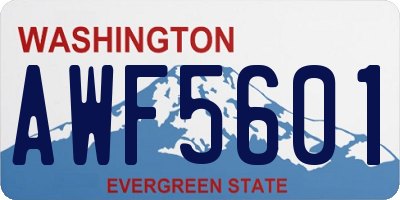 WA license plate AWF5601
