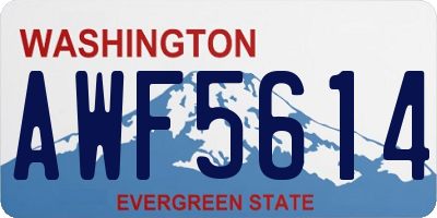 WA license plate AWF5614