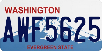 WA license plate AWF5625