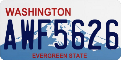 WA license plate AWF5626
