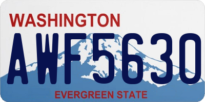 WA license plate AWF5630