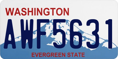 WA license plate AWF5631