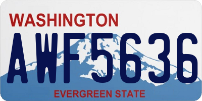 WA license plate AWF5636