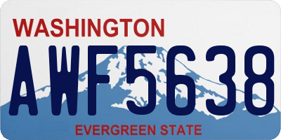 WA license plate AWF5638