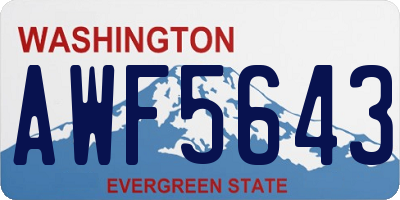 WA license plate AWF5643