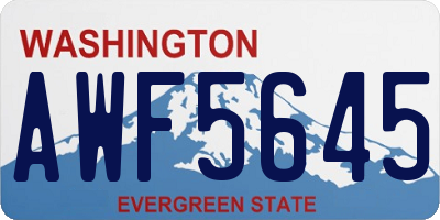 WA license plate AWF5645