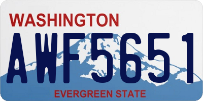 WA license plate AWF5651