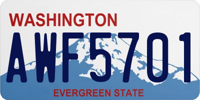 WA license plate AWF5701