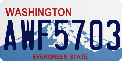 WA license plate AWF5703