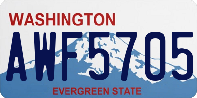 WA license plate AWF5705