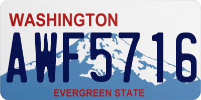 WA license plate AWF5716